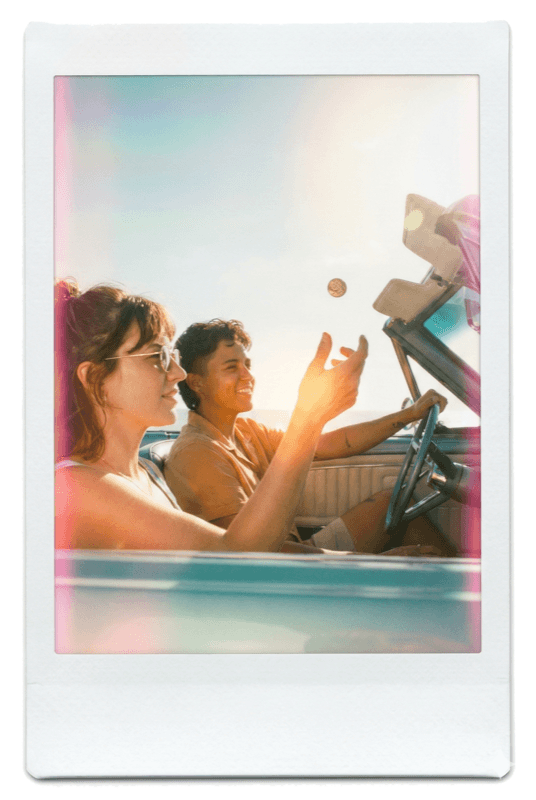 Spontaneous road trip date adventure